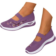 Ορθοπεδικά slip-on παπούτσια πεζοπορίας Willtoo για γυναίκες – Μωβ, μέγεθος 8,5 πλάτος,