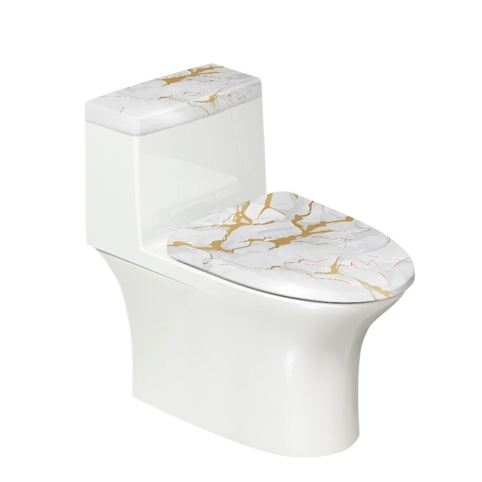 Marble Toilet Lid Dust Cover Set Elastic Stretchy Fabric 9122141636588