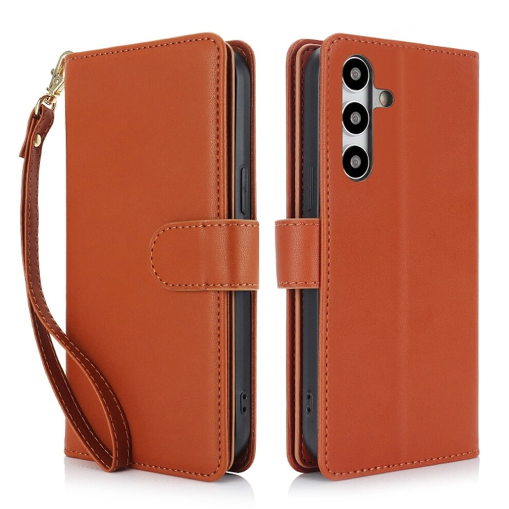 Compatible With Samsung Galaxy S24/S25 5G 6.2" Leather Magnetic Flip Wallet Case Â Rfid Blocking, Kickstand, Anti-Drop Tpu, Detachable Wrist Strap, 9327961720343