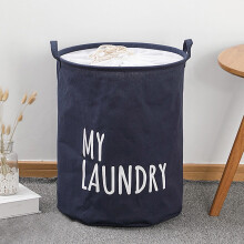 Canvas Laundry Bags, Large Heavy Duty Cotton Dirty Clothes Bag, Storage Bag with Fixed Drawstring Net, Handles, 43L L/Per Bag, 16” x 19.7” (Black)