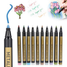 Colorful Metallic Marker Pens Set, 5ml, Compatible with Black Paper, Scrapbooking & Adult Coloring
