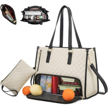 Sac fourre-tout et sac Ă lunch 2 en 1, sac pour ordinateur portable 15,6" avec compartiment Ă lunch, sac fourre-tout de bureau/voyage pour femmes