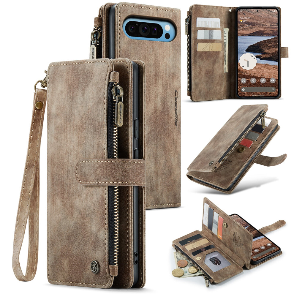 Caseme Wallet Case For Google Pixel 9 Pro Xl Â Pu Leather Magnetic Flip, Lanyard, Zipper Card Holder, Compatible With Pixel 9 Pro Xl 6.8" 9327961722958