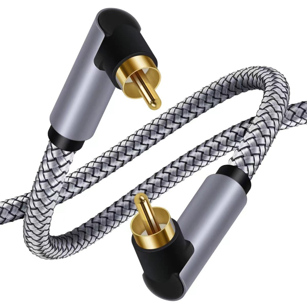 90 Degree Right Angles Male To Male Subwoofer Cable Digital Coaxial Cable Braided Cord For Amplifiers 9327961723627