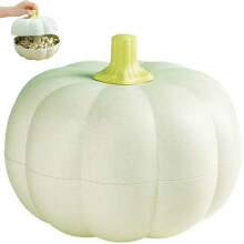 Pumpkin Snack Tray & Bowl with Lid – Rotatable Double-Layer Fruit/Candy Holder, Yellow, Compatible with Halloween Displays