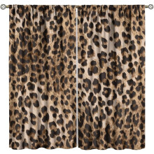 Leopard Print Curtains 42x54 Inch, Brown Animal Texture, Rod Pocket, for Living Room & Home Decor – 2 Panels Set