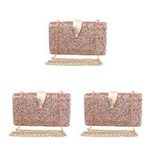 3Stk Clutch Handtasche in Pink Mit Glitzer Für Abendmode