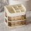 (Cream Color, Three-layer storage box) 3-Layer Plastic Organizer for Skincare & Small Items 2