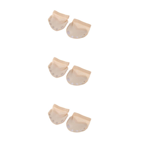 3Paires Chaussures De Danse Beige Demi-Semelle Élastique Pour Ballet 2