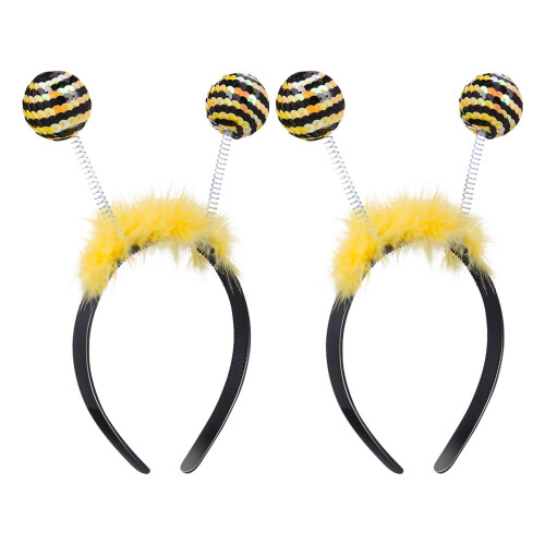 4Pcs Comfortable Bee Headbands with Spring Ball Design for Holiday Fun 1