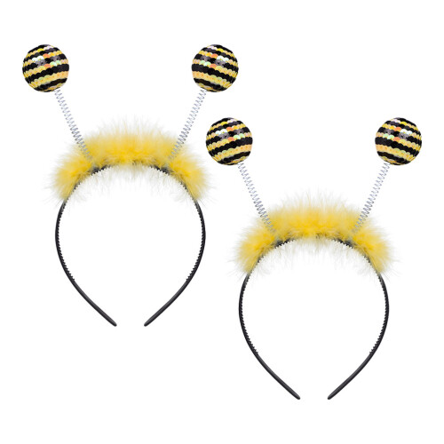 4Pcs Comfortable Bee Headbands with Spring Ball Design for Holiday Fun 2