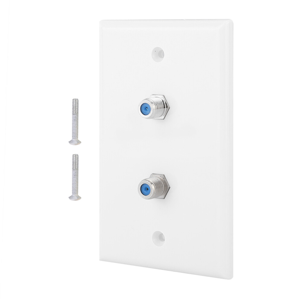 Hotel And Office Building Compatible Wall Plate, Dual Coaxial F Connector For Professional And Aesthetic Installation 9425574357571
