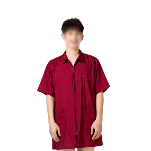 Red Hair Dye Clothes Short Sleeve with Pocket