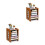 2Pièces Organisateur Bois Marron Multi-Usage Papiers 4
