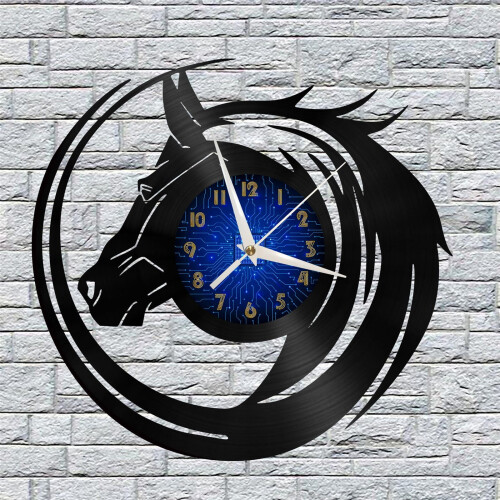 Ρολόι τοίχου Horse4Vinyl με δίσκο βινυλίου για διακόσμηση κουζίνας, δώρο για τον 2