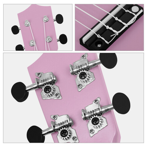 2St Roze Ukulele 4 Snaren Draagbaar Beginner Kinderen 2