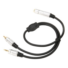 Audio Connector RCA 6.35mm to 3.5mm Female to Male Gold Plated 1.6ft