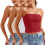 Γυναικεία Σουτιέν Shapewear 3 τεμ. με Ενσωματωμένο Ράφι και Σλιπ, Casual, Κόκκινο M 1