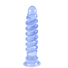 (One Size, Sky Blue) Anal Butt Plug, Anal Dildo with Thread Twists Flexible Anal Plug Anus Dilator Vaginal Prostate Massage Stimulation Anal Toy