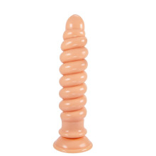 (One Size, Nude) Anal Butt Plug, Anal Dildo with Thread Twists Flexible Anal Plug Anus Dilator Vaginal Prostate Massage Stimulation Anal Toy