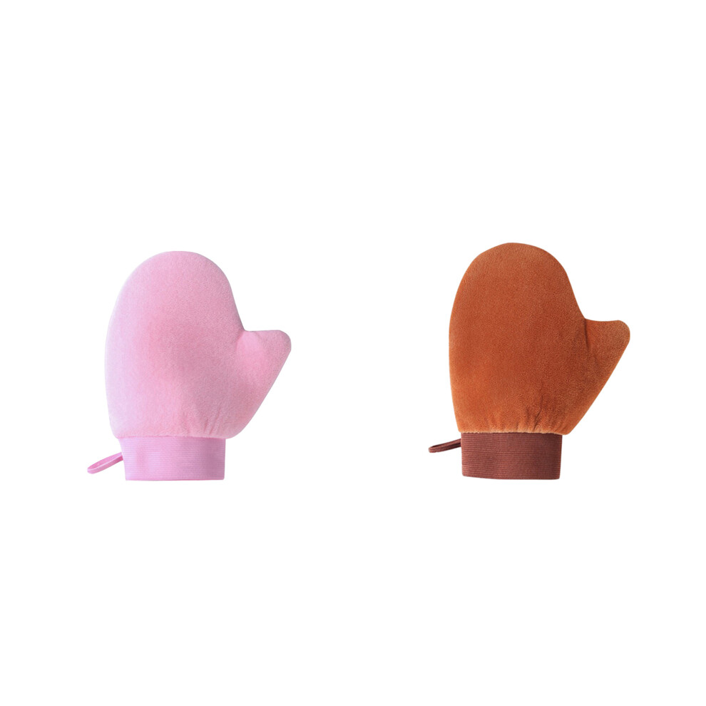 Brown/Pink (16Cm*21Cm, Pink) Self Tanning Mitt Applicator Self Tanner Mitt Applicator Tanning Mitts Self Tanner With Thumb Ultra Soft Tanning Gloves
