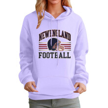 Sudadera con capucha de estilo vintage desgastada de New England Football para mujer – Sudadera retro para el día del partido