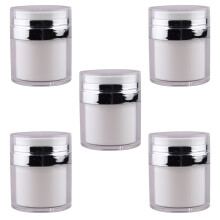5Pcs Multipurpose Silver Pump Lotion Bottles Leakproof Sub Containers