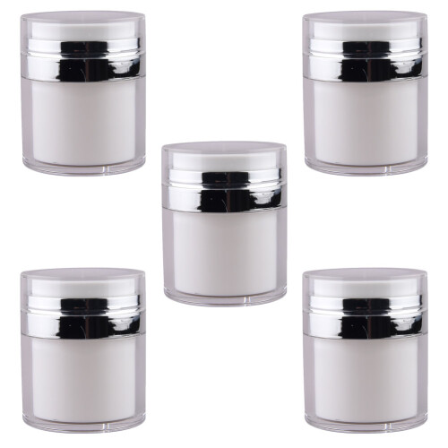 5Pcs Multipurpose Silver Pump Lotion Bottles Leakproof Sub Containers