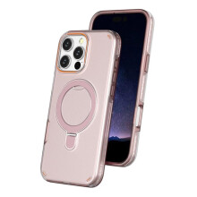 Stoßfeste, pinkfarbene TPU-Hülle für iPhone 13 Pro – MagSafe-kompatibel, mit 2-in-1-Magnetring und drehbarer Halterung