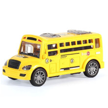 Gelber Schulbus-Spielzeug, Reibungsantrieb, ABS, 13,5 cm, realistisches Spielzeugfahrzeug