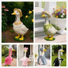 Costume de gâscă de sărbătoare pentru verandă, haine de gâscă în stil curte, rochie și pălărie florale, costum de animal de companie,