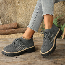 Willtoo Dame Strik Platform Sneakers – Snøre, Kraftig Blokhæl, Rund Tå, Vandtæt & Skridsikre, Kompatibel med Casual/Gang/Løb