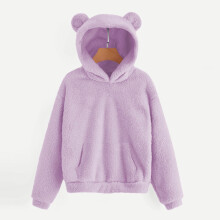 Pluche fleece hoodies voor meisjes, thermische truien met lange mouwen en zakken – warme bovenkleding voor de herfst/winter voor kinderen van 4-15