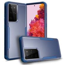 Heavy Duty 3-Layer Bumper Case Compatible with Samsung Galaxy S21 Ultra 5G 6.8", Shockproof & Dropproof, Blue+Mint