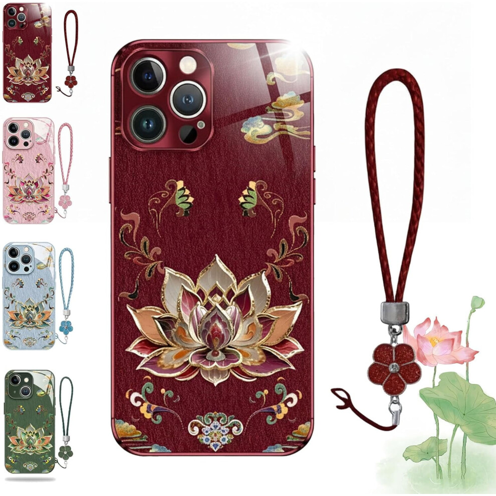 Dunhuang Lotus Lanyard Hard Case For Iphone 17Â12 Pro Max 962125727869
