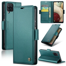 CaseMe Leather Wallet Case for compatible with Samsung Galaxy A12 5G – RFID Blocking, Magnetic Clasp, Kickstand, Card Holder