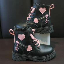 Children's Boots, Single Boots, British Sequin Strap, Side Zipper Short Boots