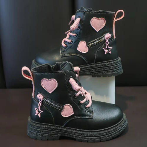 Children's Boots, Single Boots, British Sequin Strap, Side Zipper Short Boots