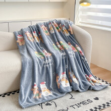 Queen Size 3D Luxury Fleece Blanket – Grey Plush Reindeer/Snowflake Design, Ultra-Soft Microfiber, Great Gift Wrap (Compatible with standard queen