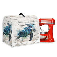 Housse lavable pour robot pâtissier avec poches avant, pour robots pâtissiers de 4,5 à 5 litres, motif bois de tortue marine – Compatible avec