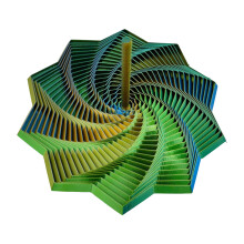 Sensory Fidget Star 3D Printed Expanded with Handle Colorful Whirling Spiral Design 2025 New Star Shaped Fidget Star Whirling Spiral (L)
