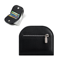 Pánska tenká peňaženka Under5Wallet Black+Friend s RFID blokovaním, kožená spona na peniaze, čierna