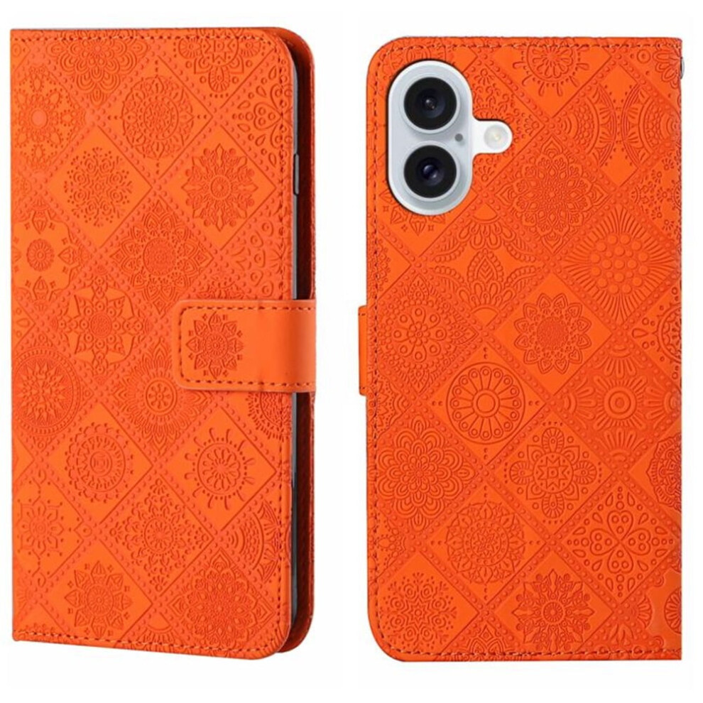 Pu Leather Flip Wallet Case With Magnetic Closure & Card Slots, Compatible With Iphone 17 6.3" Orange 9340959384150