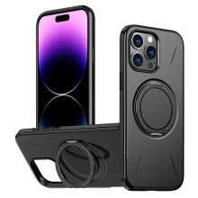 Ultradünne Hybrid-Hülle aus TPU und PC für iPhone 14 Pro Max: MagSafe-kompatibel, drehbare Metallhalterung, stoßfest nach Militärstandard,