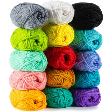 Weiches Milchbaumwollgarn zum Häkeln – 5 Knäuel, Purpurrot, für Pullover, Schals, Tücher, Handschuhe; Geschenk für Anfänger, Kinder und