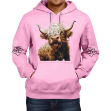 Sweat-shirt à capuche pour homme, manches longues, imprimé bétail, 1 pièce