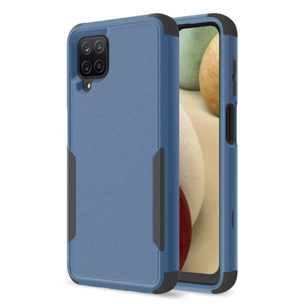 Heavy Duty 3-Layer Shockproof Bumper Case Compatible With Samsung Galaxy A12 6.5-Inch Â + Blue/Black 9193271082248