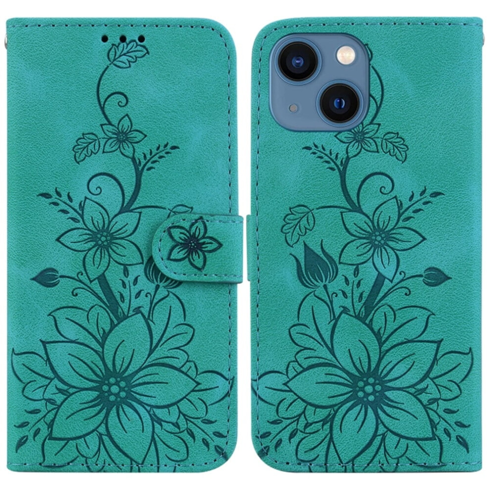 Pu Leather Flip Wallet Case With Strong Magnetic Closure & Card Slots, Compatible With Iphone 15 Plus 6.7" Green 9193271081814