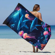 Strandhanddoeken, superlichte, kleurrijke badhanddoeken, zandbestendige stranddeken, multifunctionele handdoek voor op reis, bij het zwembad, op het