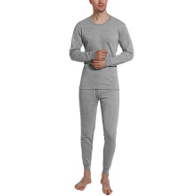 2Pcs/Set O-Neck Long Sleeve Elastic Waist Ankle Length Thickened Thermal Underwear Set Autumn Winter Solid Color Fleece Lining Bottoming Top Pants